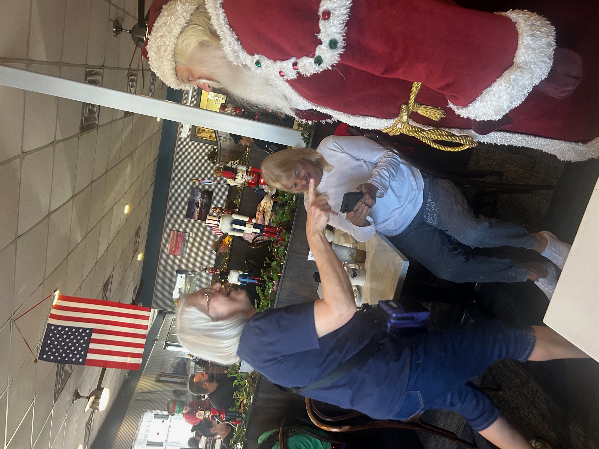 Holiday Santa Claus visits Blueberry Muffin Restaurant in Indiatlantic 2025