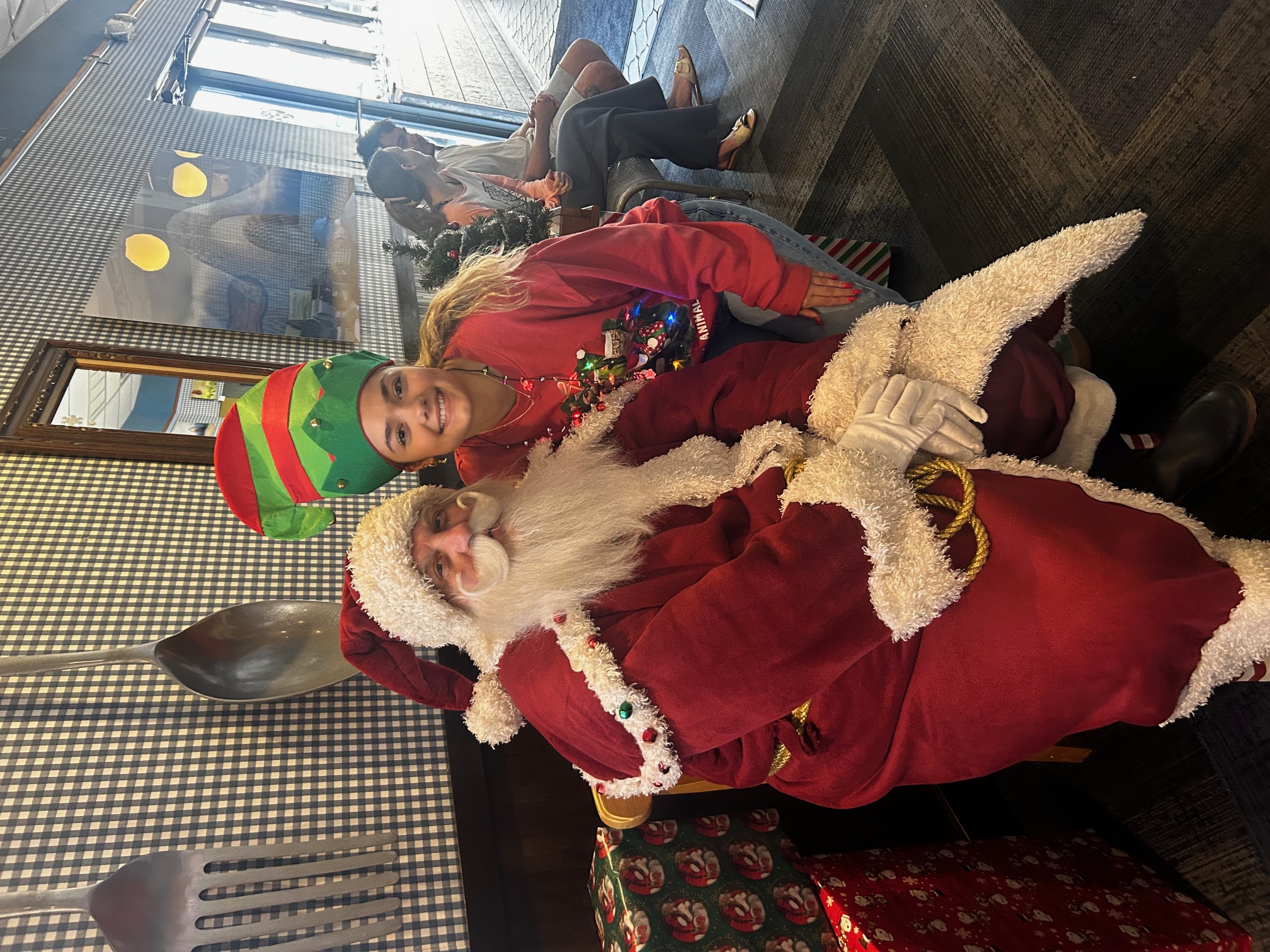 Holiday Santa Claus visits Blueberry Muffin Restaurant in Indiatlantic 2025